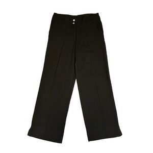 Willow Wide Leg Trouser Pant. High Rise Side Split Hem. Black Size M #1006